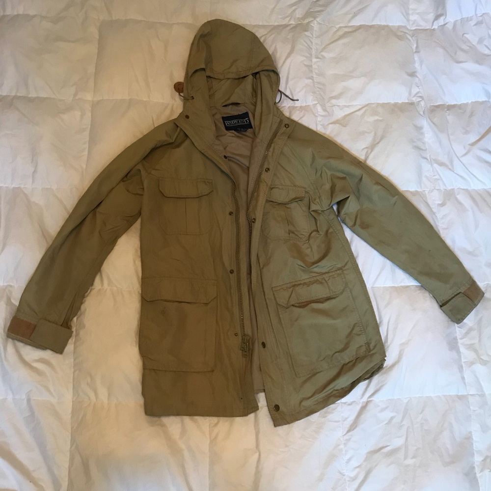 Lands End Women’s Khaki/Green Raincoat